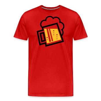 Bayrischer Bierkrug (Bier / Maßkrug / L / \ / 2C) - Männer Premium Bio T-Shirt - Rot - Vorne - Damien (186cm)