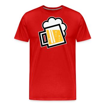 Bayrischer Bierkrug (Bier / Maßkrug / L / \ / 3C) - Männer Premium Bio T-Shirt - Rot - Vorne - Damien (186cm)