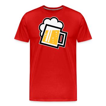 Bayrischer Bierkrug (Bier / Maßkrug / R / / / 3C) - Männer Premium Bio T-Shirt - Rot - Vorne - Damien (186cm)