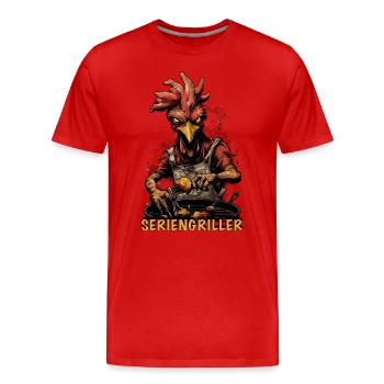Chicken BBQ Grill Series Grill - Men's Premium Organic T-Shirt - red - Front - Damien (186cm)
