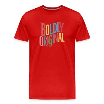 Mutig originell - Männer Premium Bio T-Shirt - Rot - Vorne - Damien (186cm)