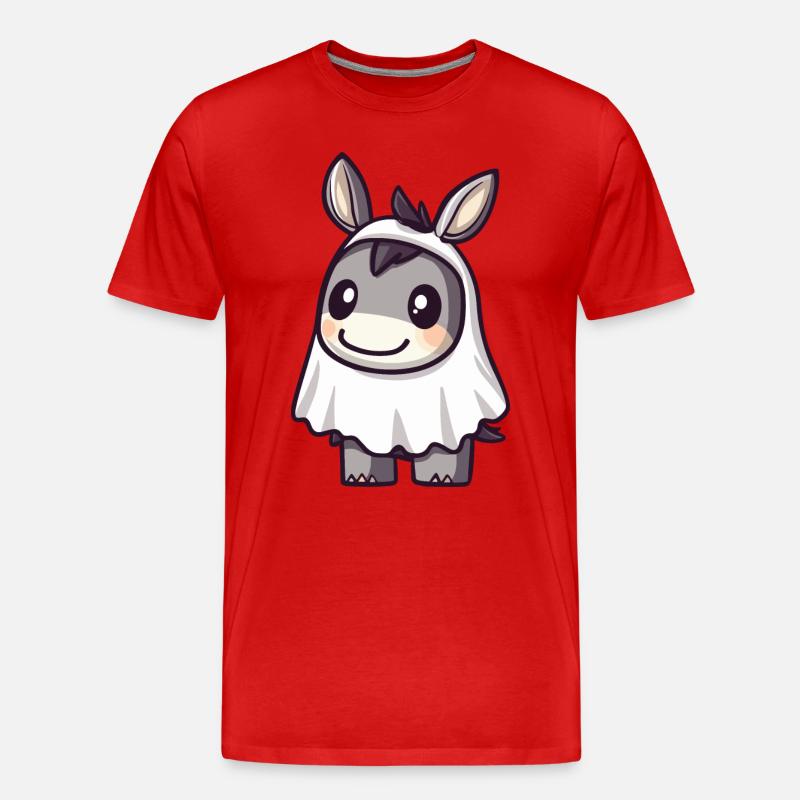 Esel Halloween Lustig Geist - Männer Premium Bio T-Shirt - Rot