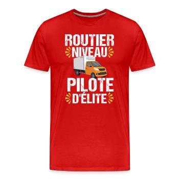 Truck Elite Truck Truck Gift Truck Driver - Men's Premium Organic T-Shirt - red - Front - Damien (186cm)