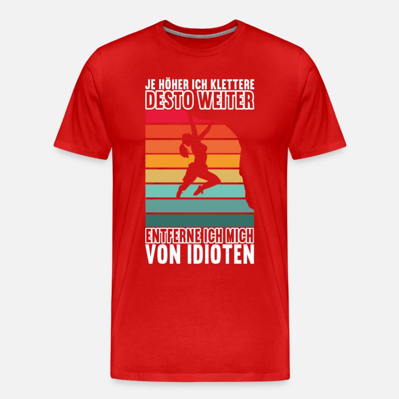 Klettern Kletterer - Männer Premium Bio T-Shirt - Rot