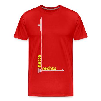 Chaîne appartient à la droite - T-shirt bio Premium Homme - rouge - Devant - Damien (186cm)