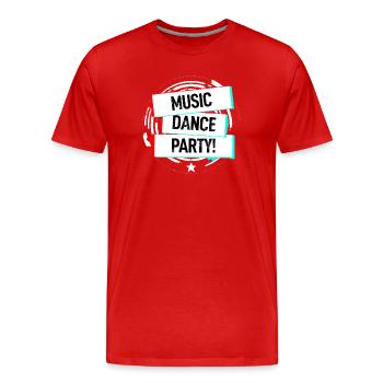Musique Soirée dansante - T-shirt bio Premium Homme - rouge - Devant - Damien (186cm)