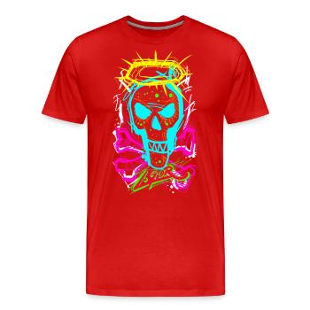 L.Gor Totenkopf Knochen - Männer Premium Bio T-Shirt - Rot - Vorne - Damien (186cm)