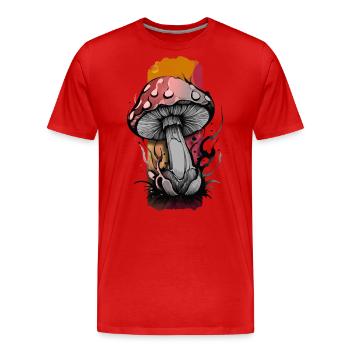 Joyau des bois : Champignon tacheté - T-shirt bio Premium Homme - rouge - Devant - Damien (186cm)