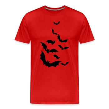 School Of Bats - Männer Premium Bio T-Shirt - Rot - Vorne - Damien (186cm)