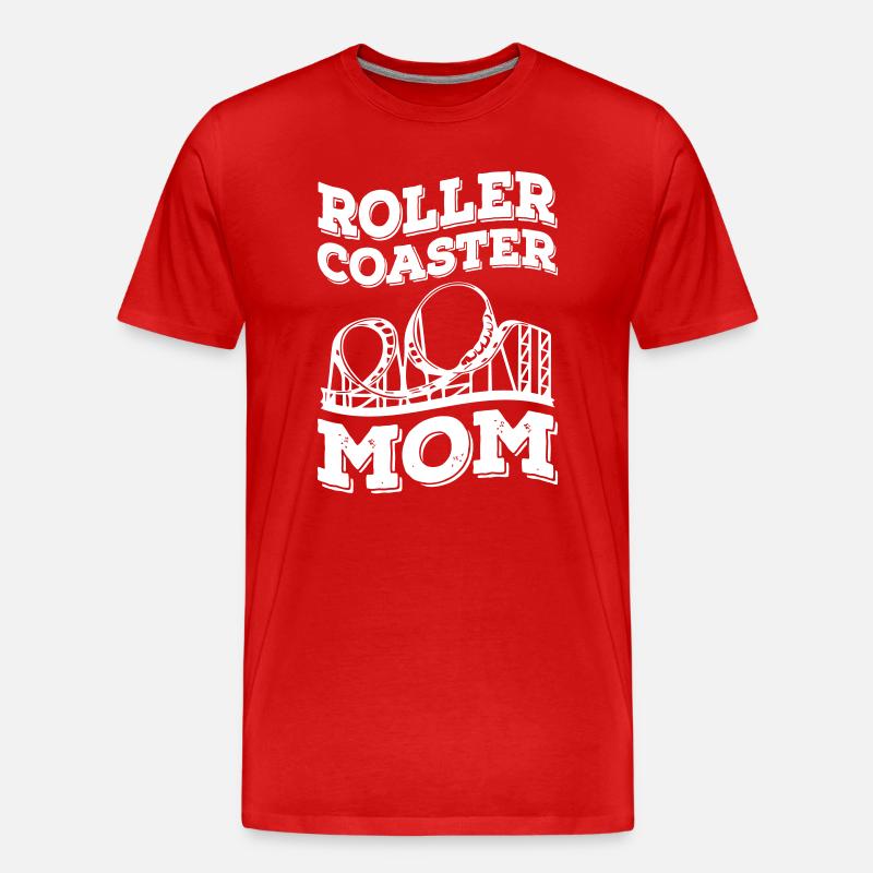 Roller Coaster Mom - Männer Premium Bio T-Shirt - Rot