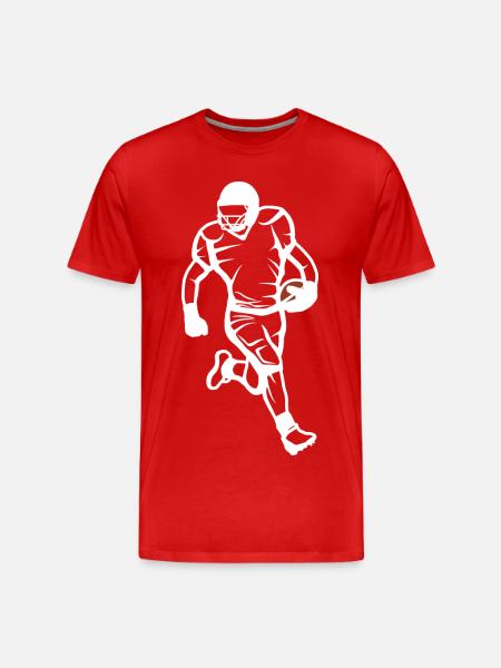 Footballer Drawing - Men's Premium Organic T-Shirt - red