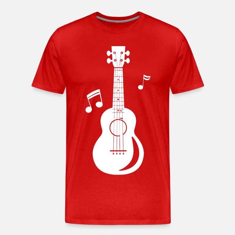 Ukulele Grafik - Männer Premium Bio T-Shirt - Rot