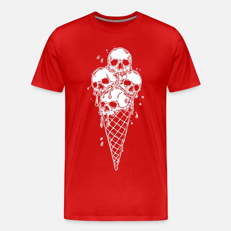 Skelett-Eiscreme Kunst - Männer Premium Bio T-Shirt - Rot