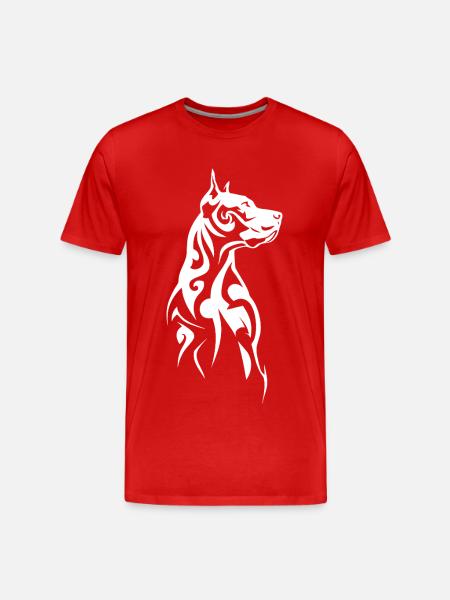 Tribal Dog Head - Men's Premium Organic T-Shirt - red