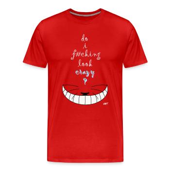 Alice crazy cat - T-shirt bio Premium Homme - rouge - Devant - Damien (186cm)