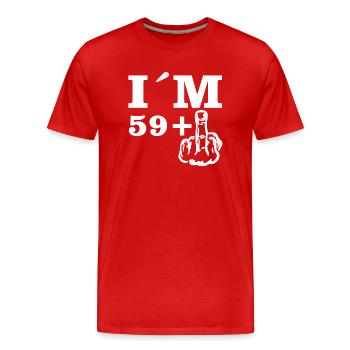 Gift Birthday Im 59 plus 1 - Men's Premium Organic T-Shirt - red - Front - Damien (186cm)