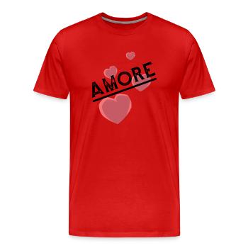 Amore with heart - Men's Premium Organic T-Shirt - red - Front - Damien (186cm)