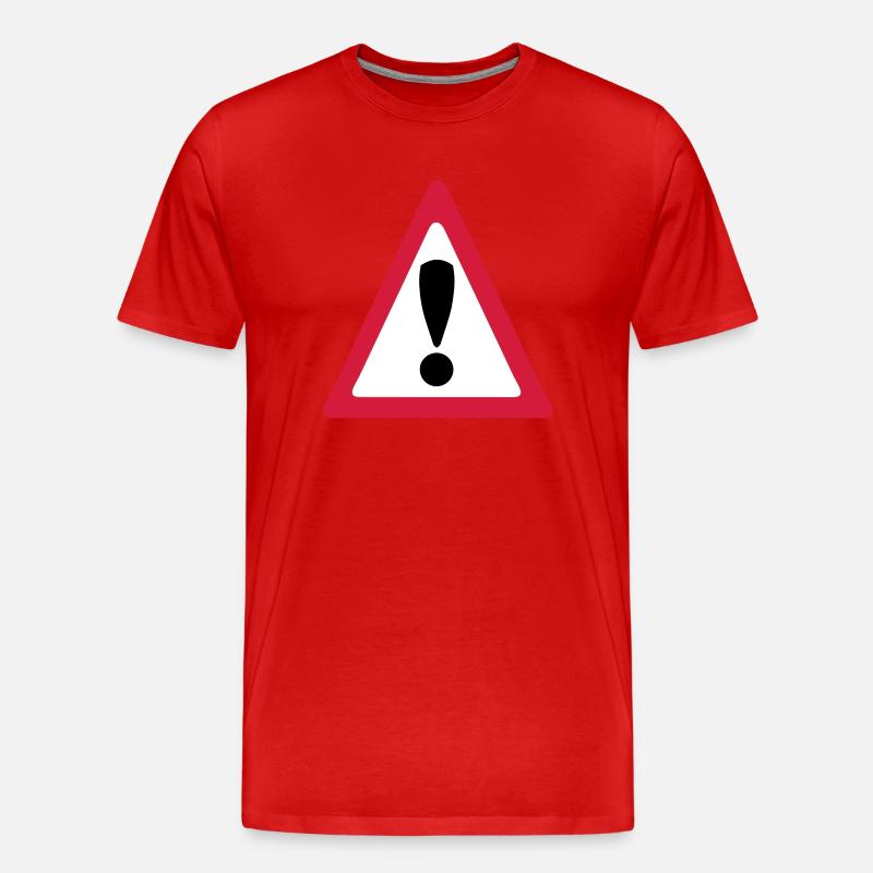 warning sign - Männer Premium Bio T-Shirt - Rot