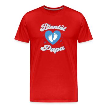 Papa 2023 Bientôt Papa C'est Un Garçon - T-shirt bio Premium Homme - rouge - Devant - Damien (186cm)