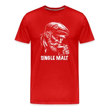 Single Malt Scotland Whisky Bestseller - Men's Premium Organic T-Shirt - red - Front - Damien (186cm)