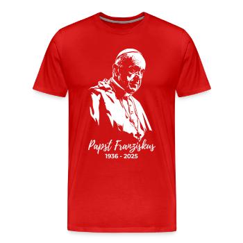 Pape François - Saint-Père - T-shirt bio Premium Homme - rouge - Devant - Damien (186cm)