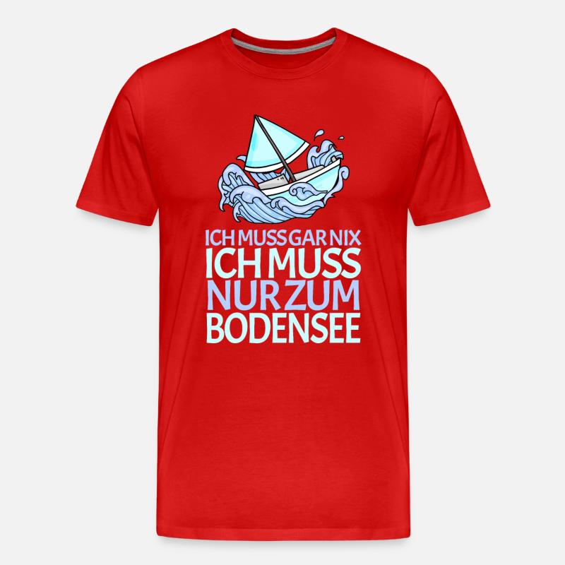 Bodensee - Männer Premium Bio T-Shirt - Rot