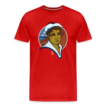 FRANÇOIS THE FRESHWATER SAILOR - Men's Premium Organic T-Shirt - red - Front - Damien (186cm)