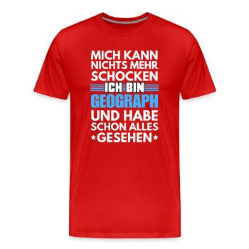 Non-shockable geographer - Men's Premium Organic T-Shirt - red - Front - Damien (186cm)