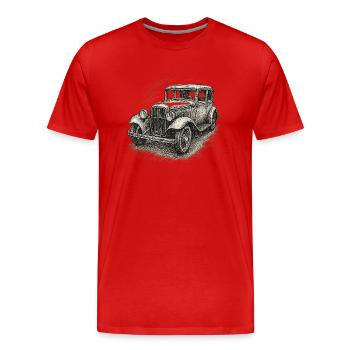 Voiture de collection - T-shirt bio Premium Homme - rouge - Devant - Damien (186cm)