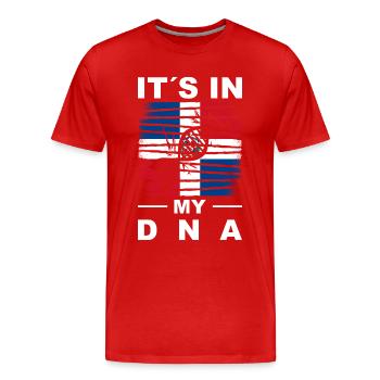 République dominicaine Drapeau Dom Rep Flag Trip - T-shirt bio Premium Homme - rouge - Devant - Damien (186cm)