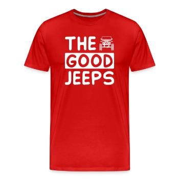 Les bonnes jeeps - T-shirt bio Premium Homme - rouge - Devant - Damien (186cm)
