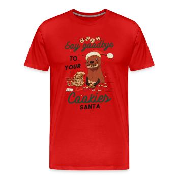 Loutre Cadeau de Noël Biscuits de Loutre Noël Noël - T-shirt bio Premium Homme - rouge - Devant - Damien (186cm)