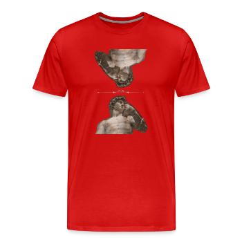 Think Greek. - Männer Premium Bio T-Shirt - Rot - Vorne - Damien (186cm)