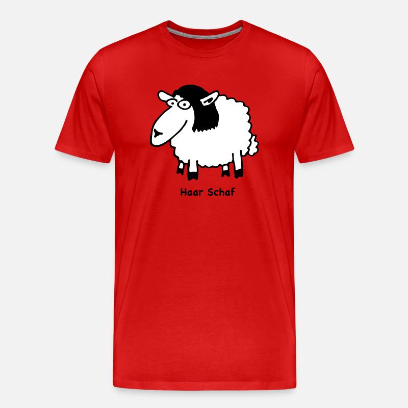 haar_schaf - Männer Premium Bio T-Shirt - Rot