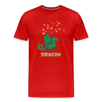 Dragon - Männer Premium Bio T-Shirt - Rot - Vorne - Damien (186cm)
