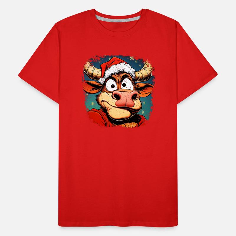 Weihnachtsmann Kuh Männer Premium Bio T-Shirt