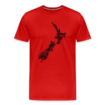 Nouvelle-Zélande style Maori - T-shirt bio Premium Homme - rouge - Devant - Damien (186cm)