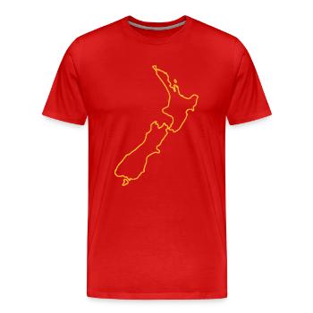 New Zealand - Men's Premium Organic T-Shirt - red - Front - Damien (186cm)