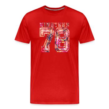 NINETEEN 1978 B - Men's Premium Organic T-Shirt - red - Front - Damien (186cm)