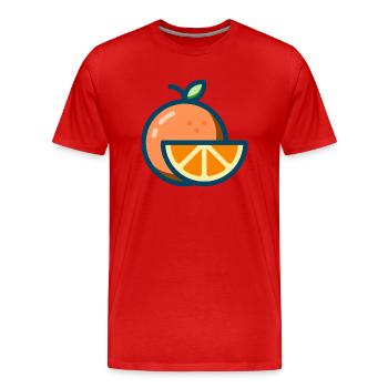 orange orange orange veggie fruit fruits - Men's Premium Organic T-Shirt - red - Front - Damien (186cm)