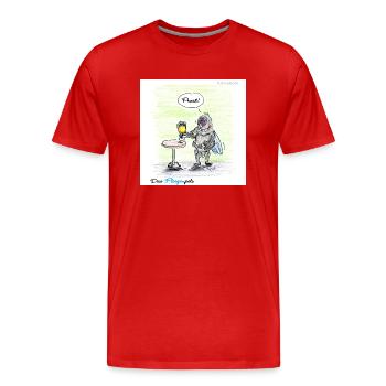 Fliegenpils - Männer Premium Bio T-Shirt - Rot - Vorne - Damien (186cm)