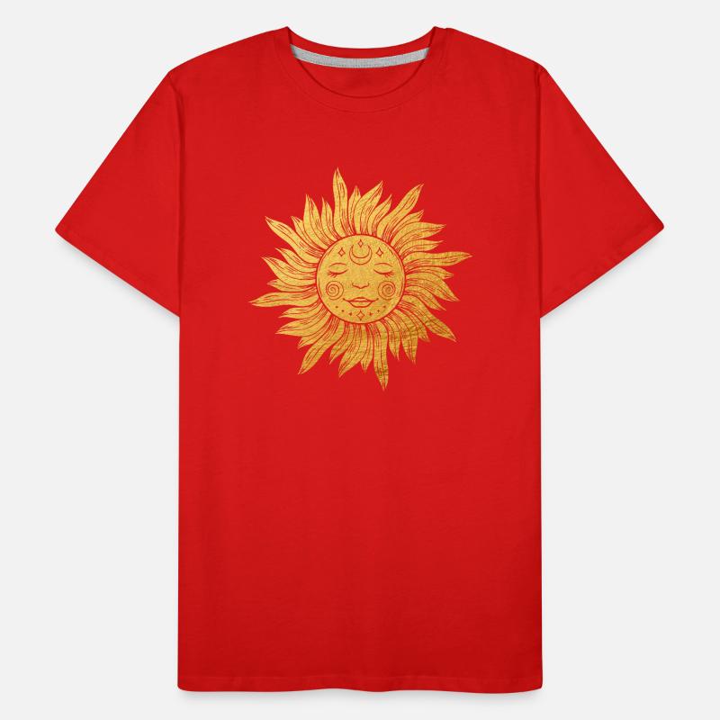 Sun face with rays, esoteric, mystical Men's Premium Organic T-Shirt