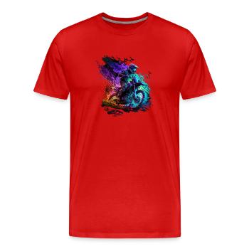 Badass motocross riders in cool colors - Men's Premium Organic T-Shirt - red - Front - Damien (186cm)