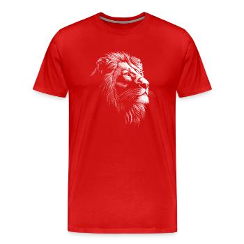 Lion - Men's Premium Organic T-Shirt - red - Front - Damien (186cm)