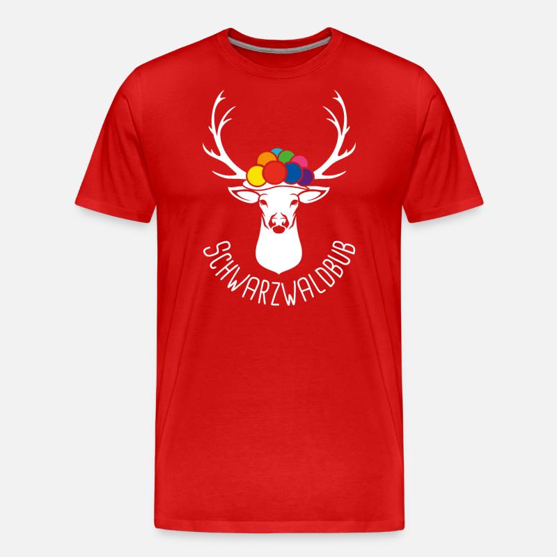 Hirsch Schwarzwaldbub weiss - Männer Premium Bio T-Shirt - undefined