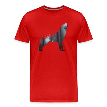 Wolf Wald - T-shirt bio Premium Homme - rouge - Devant - Damien (186cm)