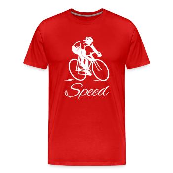 Speed Cycling - schnell Fahrradfahren - Männer Premium Bio T-Shirt - Rot - Vorne - Damien (186cm)