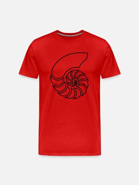 nautilus spiral shell - Men's Premium Organic T-Shirt - red