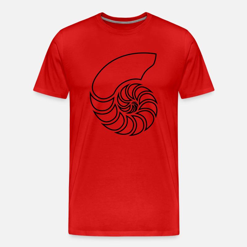 Nautilus Spirale Shell - Männer Premium Bio T-Shirt - Rot