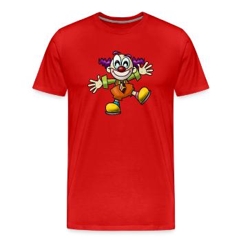 clown harlekin hofnarr kasper komiker narr witzbol - Männer Premium Bio T-Shirt - Rot - Vorne - Damien (186cm)